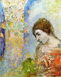 Femme avec pilier de fleurs Femme avec pilier de fleurs