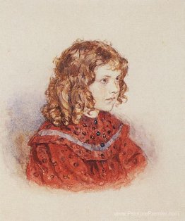 Portrait de fille à robe rouge Portrait de fille à robe rouge