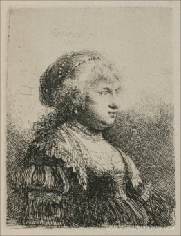 La femme de Rembrandt avec des perles dans ses cheveux La femme de Rembrandt avec des perles dans ses cheveux