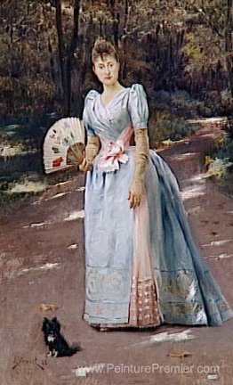 Femme dans un jardin Femme dans un jardin