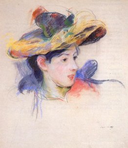 Jeanne Pontillon portant un chapeau Jeanne Pontillon portant un chapeau