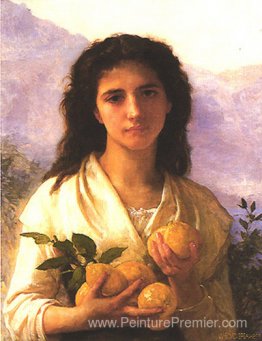 Fille tenant des citrons Fille tenant des citrons