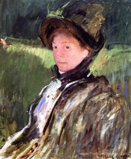 Lydia Cassatt dans un capot vert et un manteau Lydia Cassatt dans un capot vert et un manteau