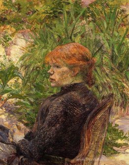 Femme aux cheveux roux assis dans le jardin de M. Forest Femme aux cheveux roux assis dans le jardin de M. Forest