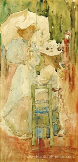 Deux femmes dans un parc Deux femmes dans un parc