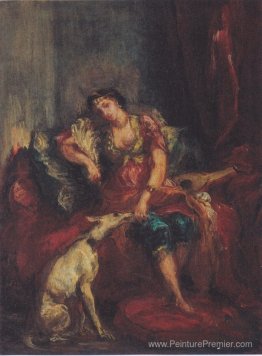 Femme d'Alger avec Windhund Femme d'Alger avec Windhund