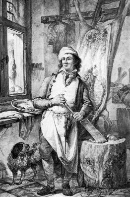 Boucher dans sa boutique Boucher dans sa boutique