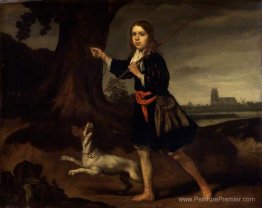 Un jeune garçon avec son chien Un jeune garçon avec son chien
