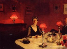 Une table de dîner le soir Une table de dîner le soir