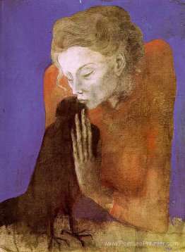 Femme avec corbeau Femme avec corbeau