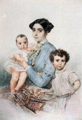 Portrait de Teresa Michele Tittoni avec des fils Portrait de Teresa Michele Tittoni avec des fils