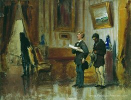 Peintres dans la salle d'un homme riche Peintres dans la salle d'un homme riche