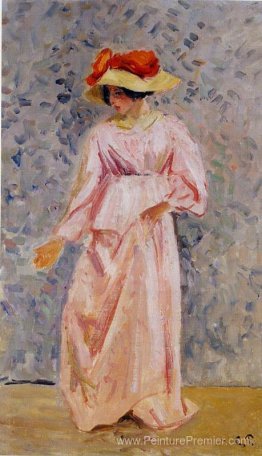 Portrait de Jeanne dans une robe rose Portrait de Jeanne dans une robe rose