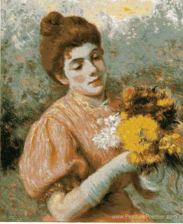 Femme avec bouquet Femme avec bouquet