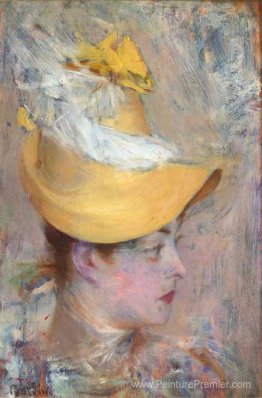 Tête d'une dame à manche jaune Tête d'une dame à manche jaune