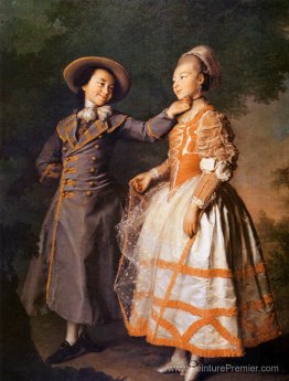 Portrait de E. N. Khruschova et de la princesse E. N. Khovanskay Portrait de E. N. Khruschova et de la princesse E. N. Khovanskay