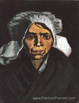 Tête d'une paysanne avec une casquette blanche Tête d'une paysanne avec une casquette blanche