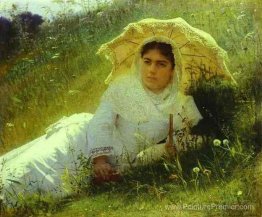 Femme avec un parapluie (dans l'herbe, midi) Femme avec un parapluie (dans l'herbe, midi)