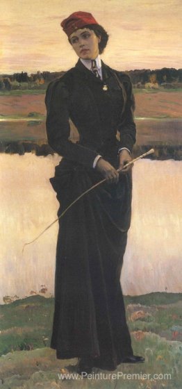 Portrait d'Olga Nesterova (femme dans une habitude de conduite) Portrait d'Olga Nesterova (femme dans une habitude de conduite)