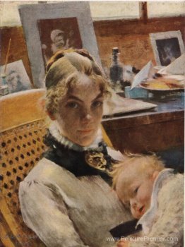 Un studio idyll. La femme de l'artiste avec sa fille Suzanne Un studio idyll. La femme de l'artiste avec sa fille Suzanne