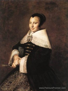 Portrait d'une femme assise tenant un fan Portrait d'une femme assise tenant un fan