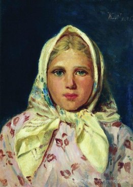 Fille dans un kerchief (portrait de la fille) Fille dans un kerchief (portrait de la fille)