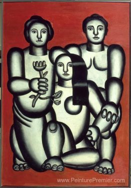 Trois filles sur fond rouge (composition avec trois femmes) Trois filles sur fond rouge (composition avec trois femmes)