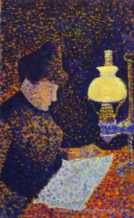 Femme par une lampe Femme par une lampe