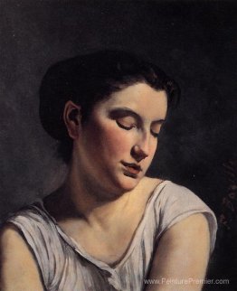 Jeune femme aux yeux abaissés Jeune femme aux yeux abaissés
