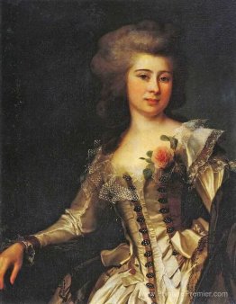 Portrait de femme inconnue avec une rose Portrait de femme inconnue avec une rose