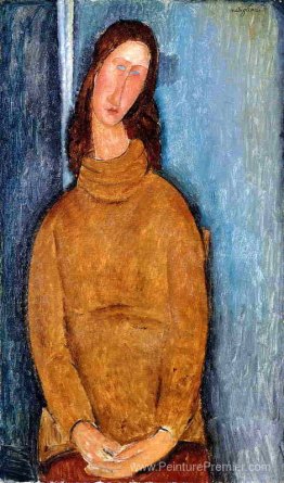 Jeanne Hebuterne dans un pull jaune Jeanne Hebuterne dans un pull jaune