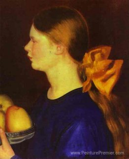 Fille avec des pommes (portrait d'Irina Kustodiyeva) Fille avec des pommes (portrait d'Irina Kustodiyeva)