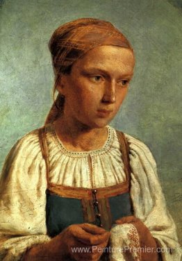 Une paysanne avec broderie Une paysanne avec broderie