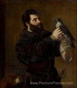 Giorgio Cornaro avec un faucon Giorgio Cornaro avec un faucon