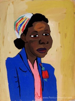 Fille en bleu avec turban - deborah Fille en bleu avec turban - deborah