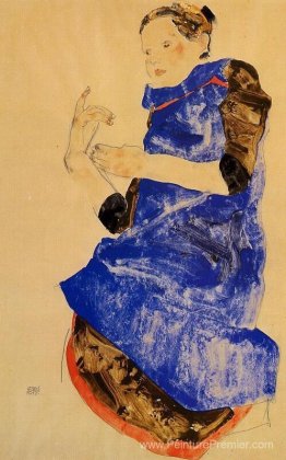 Fille dans un tablier bleu Fille dans un tablier bleu