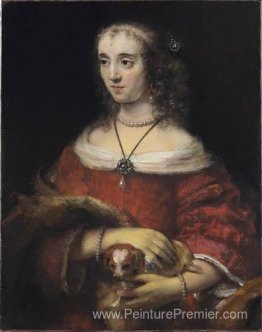 Portrait d'une femme avec un Lapdog Portrait d'une femme avec un Lapdog