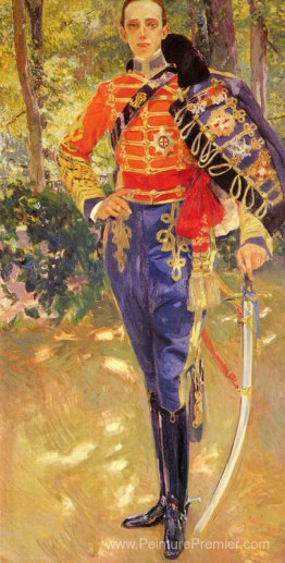 Portrait du roi Alfonso XIII dans l'uniforme des Hussars Portrait du roi Alfonso XIII dans l'uniforme des Hussars