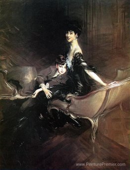 Consuelo, duchesse de Marlborough, avec son fils Ivor Spencer Ch Consuelo, duchesse de Marlborough, avec son fils Ivor Spencer Ch