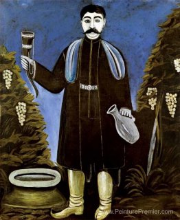 Noble avec une corne pour boire du vin Noble avec une corne pour boire du vin