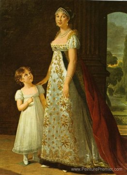 Portrait de Caroline Murat avec sa fille, Letizia Portrait de Caroline Murat avec sa fille, Letizia