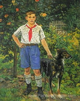 Andron avec un chien Andron avec un chien