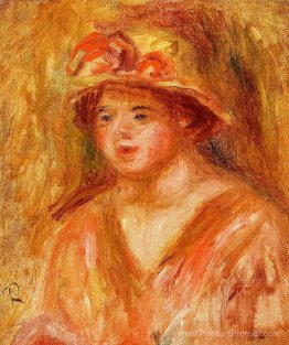 Buste d'une jeune fille dans un chapeau de paille Buste d'une jeune fille dans un chapeau de paille