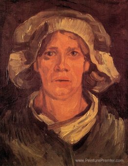 Tête d'une paysanne avec une casquette blanche Tête d'une paysanne avec une casquette blanche