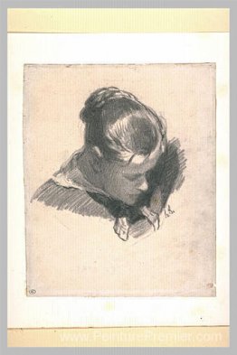 Chef d'une jeune femme, penchant à trois quarts à droite Chef d'une jeune femme, penchant à trois quarts à droite