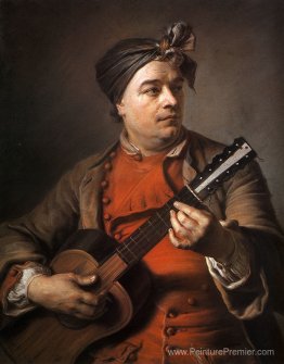 Jacques Dumont le Romain jouant de la guitare Jacques Dumont le Romain jouant de la guitare