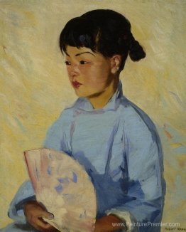 Fille chinoise avec fan Fille chinoise avec fan