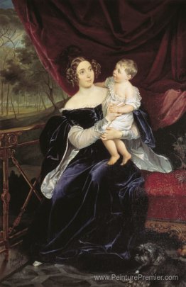 Portrait de la comtesse O. I. Orlova-Davydova et sa fille Portrait de la comtesse O. I. Orlova-Davydova et sa fille