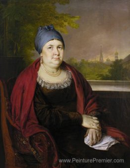 Portrait d'une veuve dans un Povoynik bleu Portrait d'une veuve dans un Povoynik bleu