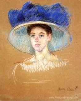 La tête de la femme avec un grand chapeau La tête de la femme avec un grand chapeau